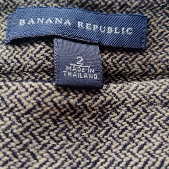 Vintage Y2K Banana Republic Tweed Side Pleats w Dome Buttons Pencil Skirt Sz 2 - Picture 8 of 8